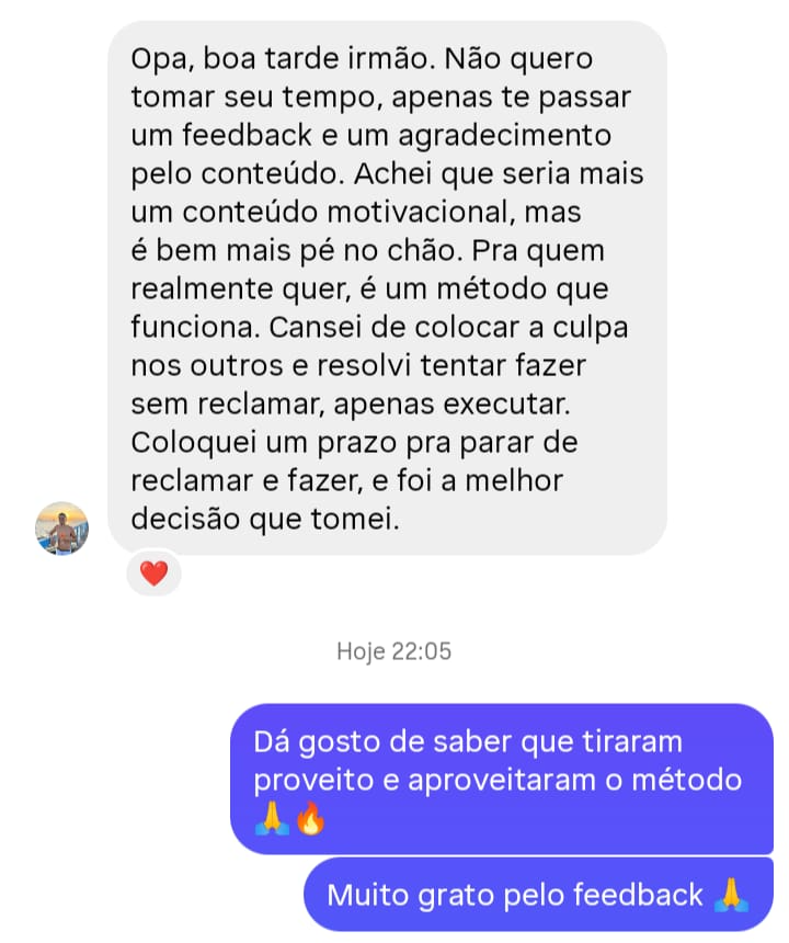 Mensagem real de leitor relatando quebra de expectativa